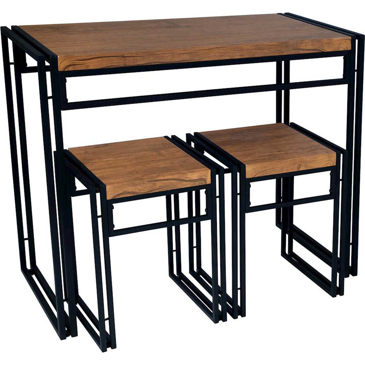 ürb SPACE - Urban Small Dining Table Set - Black With Brown
