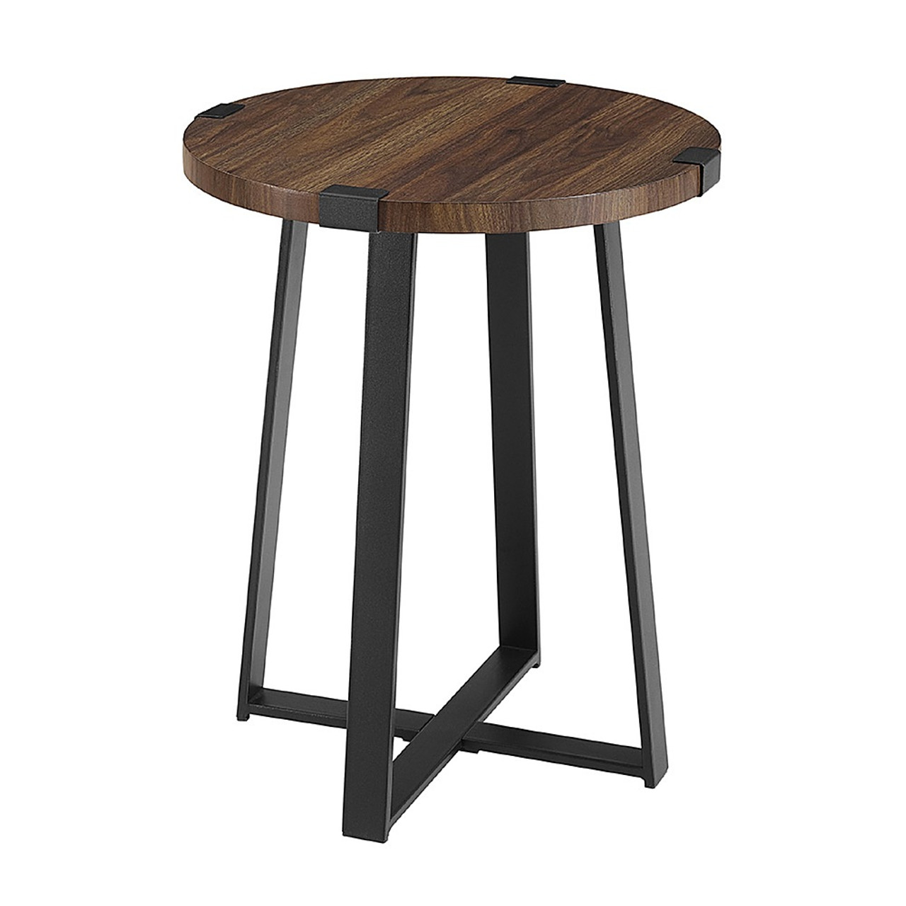 Walker Edison - Urban Industrial Side Table - Dark Walnut