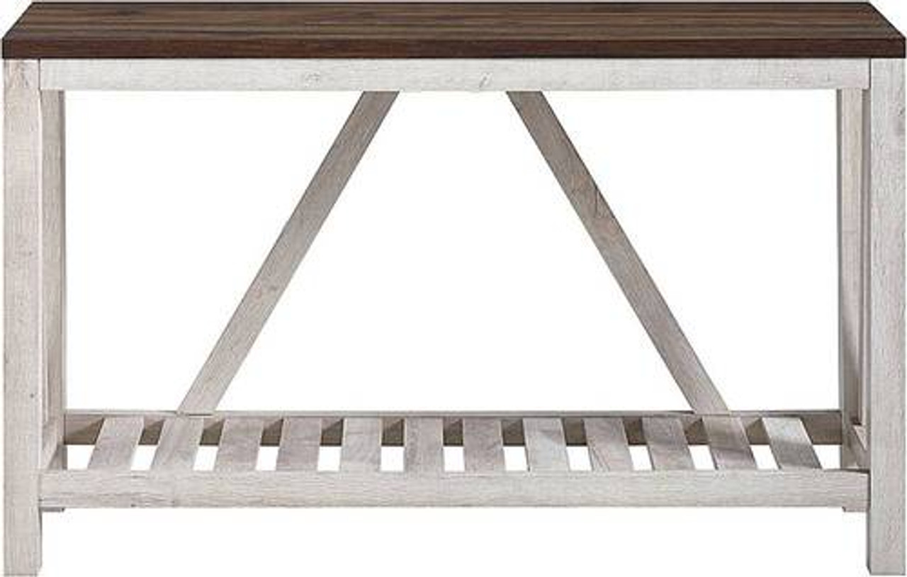 Walker Edison - Modern Farmhouse Entryway Table - Dark Walnut/White Oak