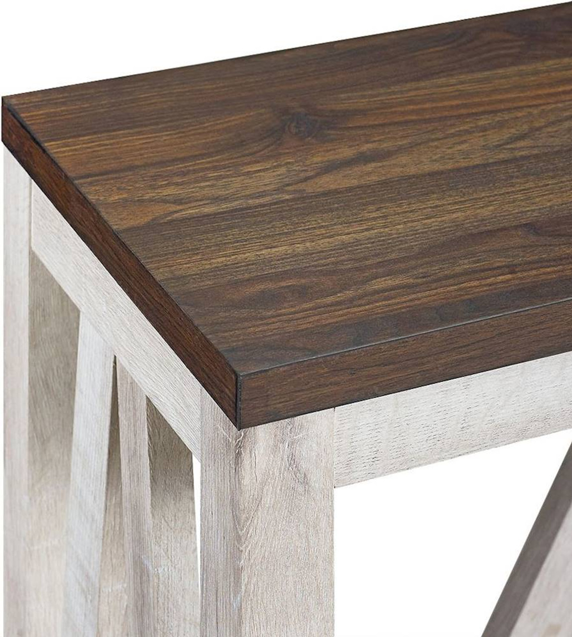 Walker Edison - Modern Farmhouse Entryway Table - Dark Walnut/White Oak