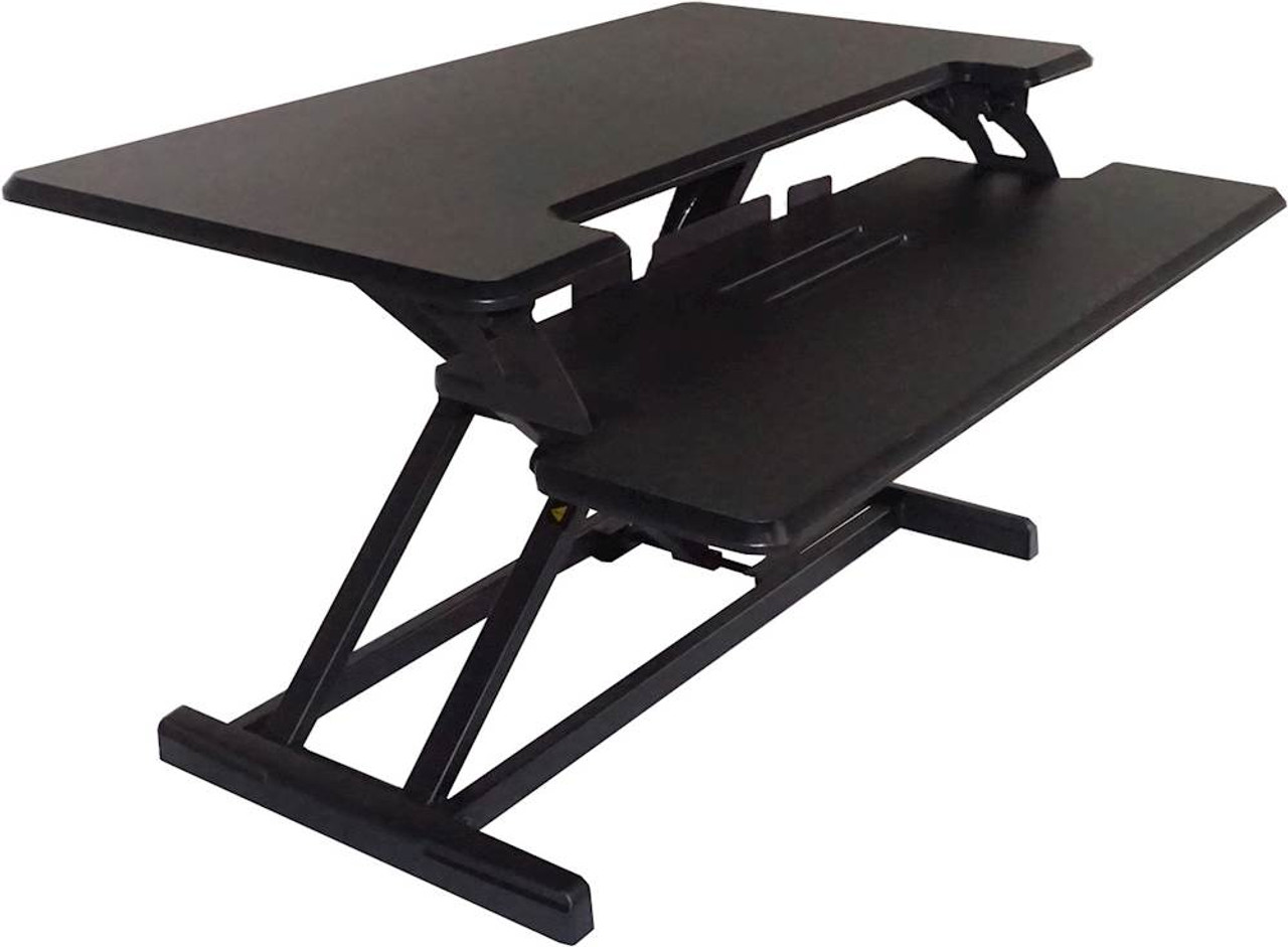 Victor - High Rise Height-Adjustable Compact Standing Desk with Keyboard Tray - Black
