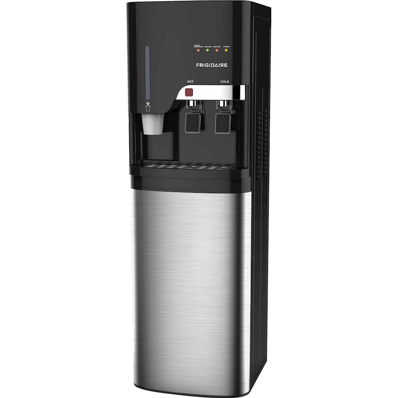 Frigidaire - Bottom-Loading Freestanding Water Cooler/Dispenser with Cup Storage - Stainless steel