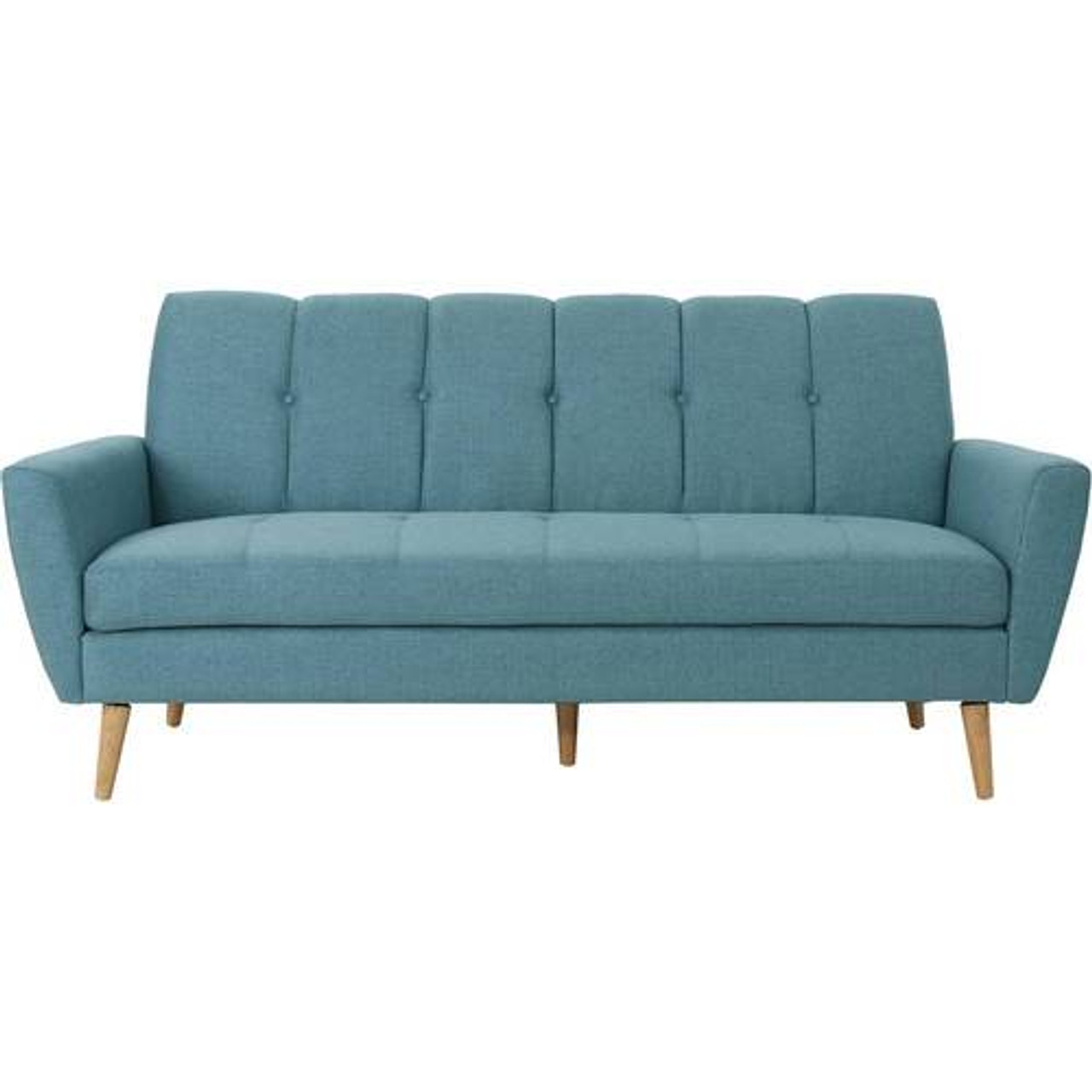 Noble House - Loomis 3-Seat Fabric Sofa - Blue