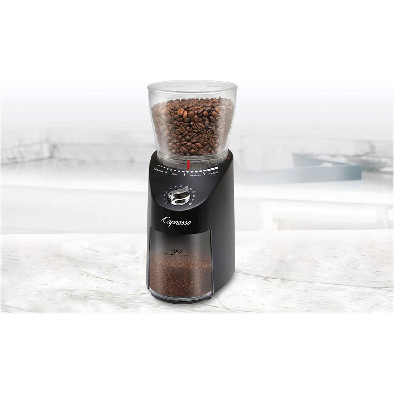 Capresso - Infinity Plus 4-Oz. Conical Burr Coffee Grinder - Black