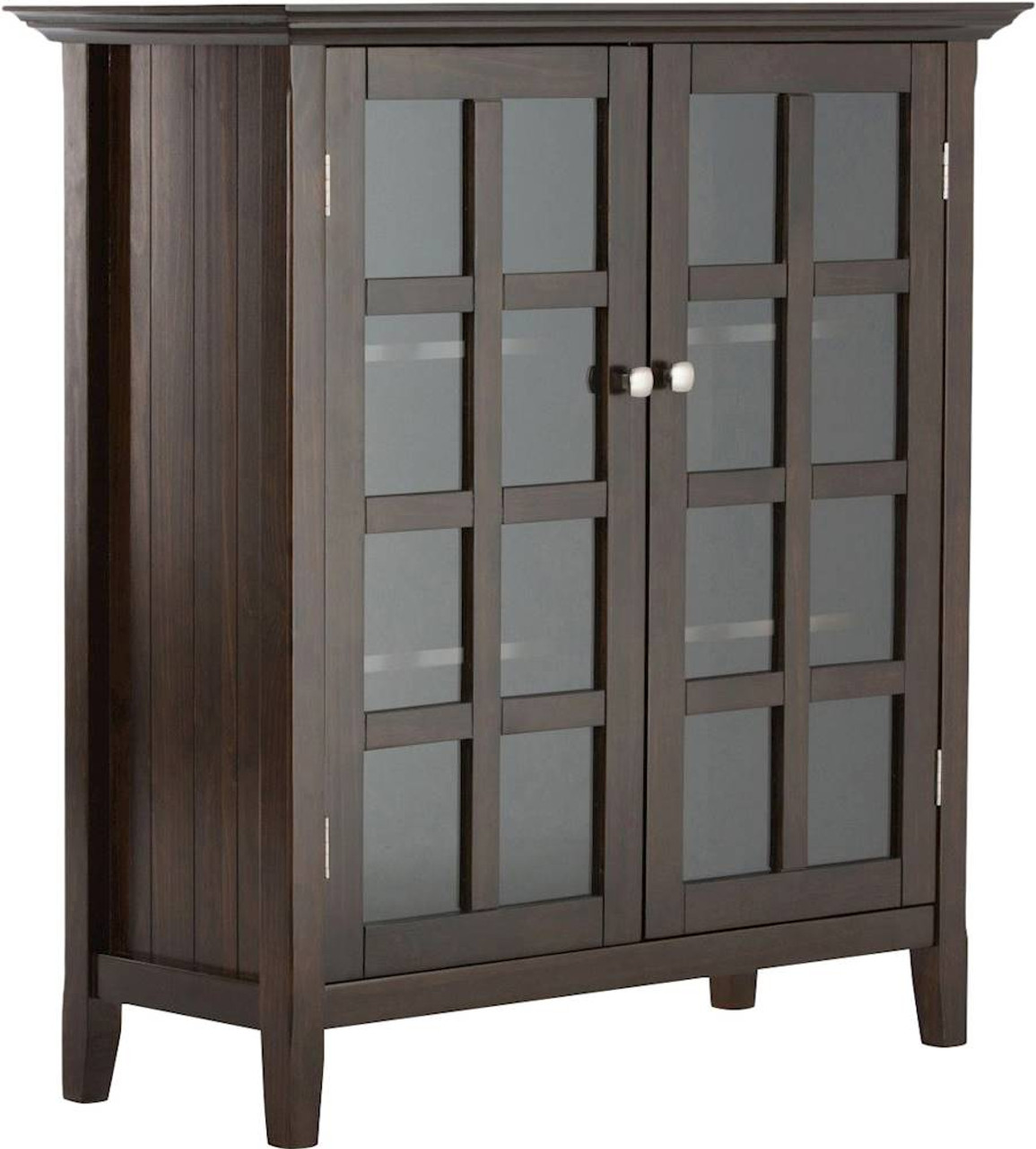 Simpli Home - Acadian Rectangular Rustic Wood Medium Storage Cabinet - Brunette Brown