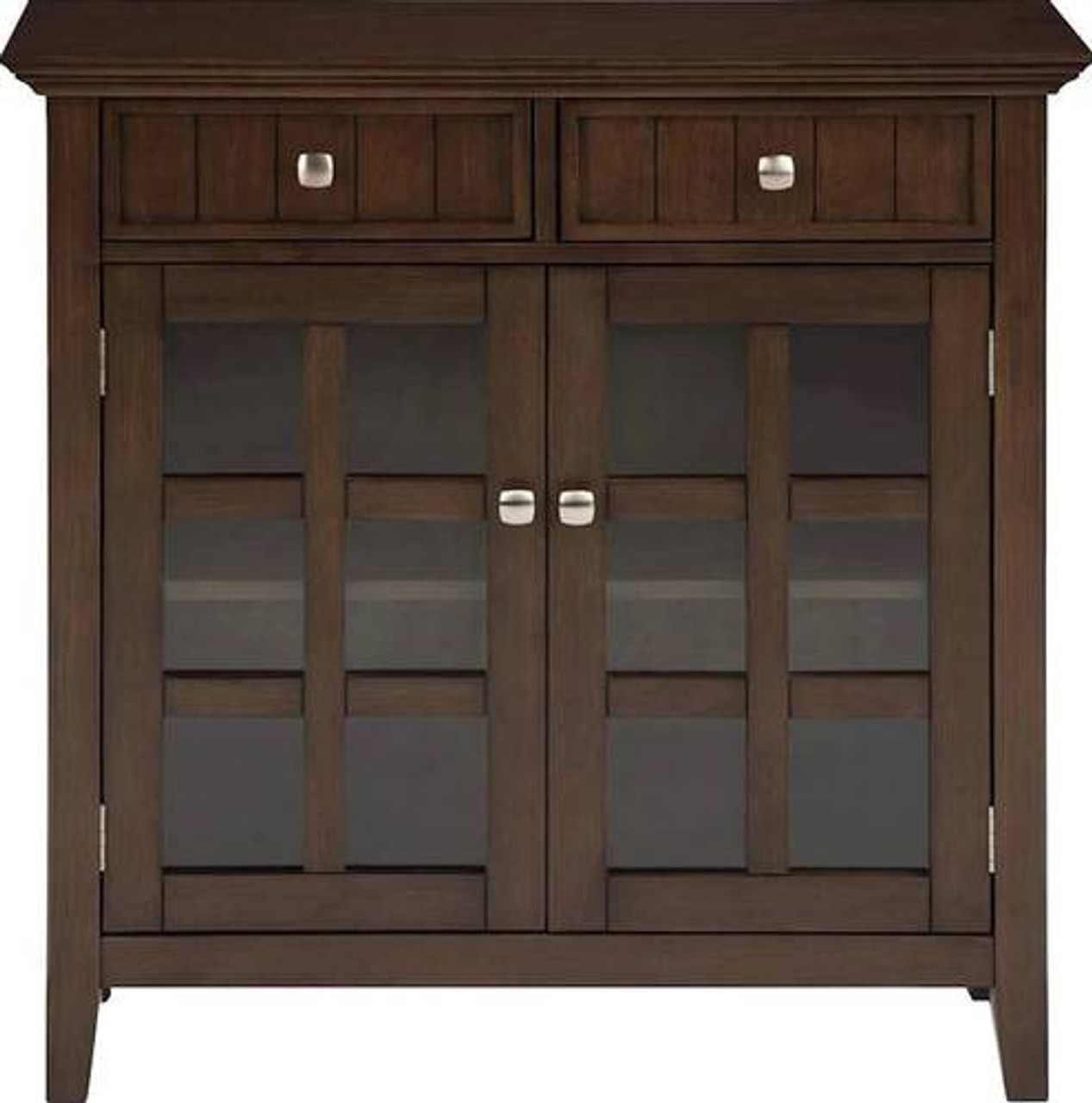 Simpli Home - Acadian Solid Wood Entryway Storage Cabinet With Drawers - Natural Aged Brown