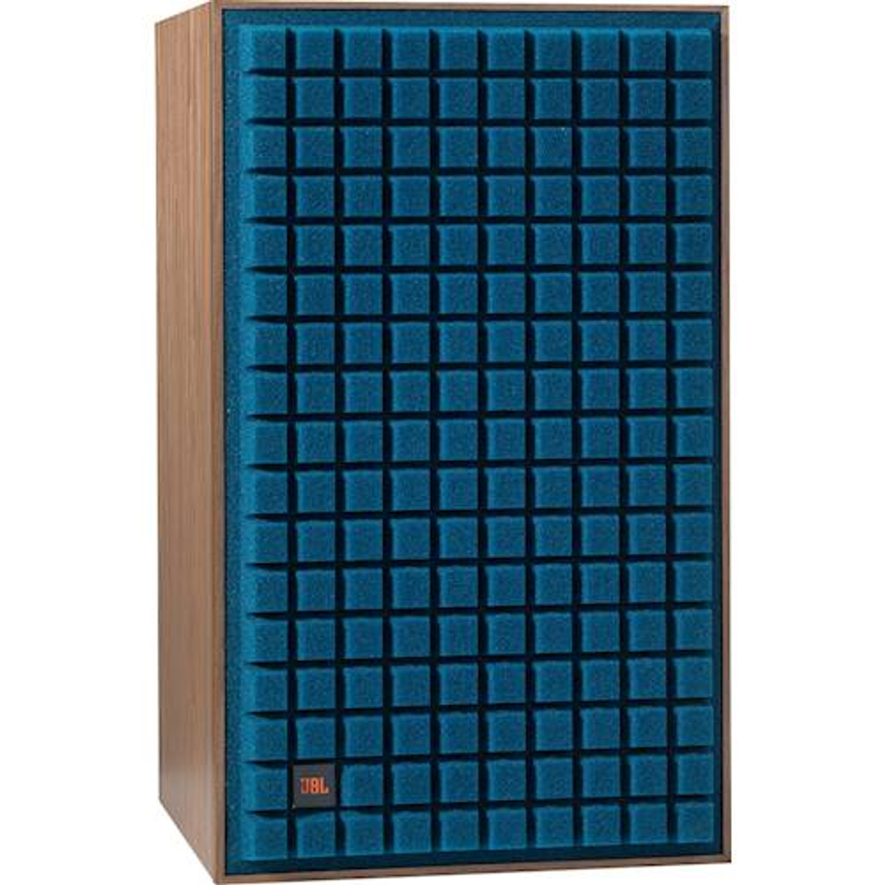 JBL - 12" 3-Way Bookshelf Loudspeakers (Each) - Satin Walnut Wood Veneer With Blue Grille