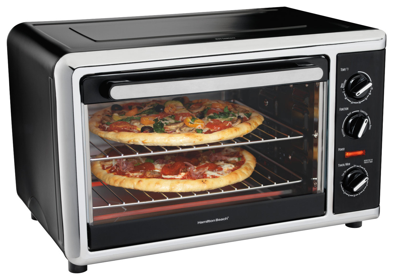 Hamilton Beach - Countertop Convection Oven - Black/Brushed Stainless Steel