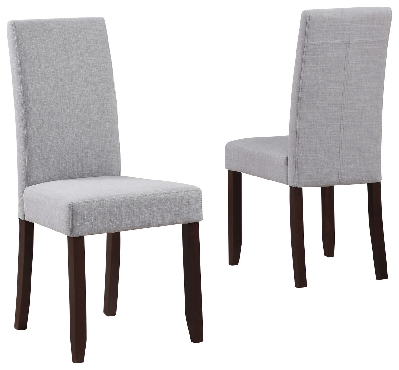 Simpli Home - Acadian Parson Polyester Fabric Dining Chairs (Set of 2) - Dove Gray