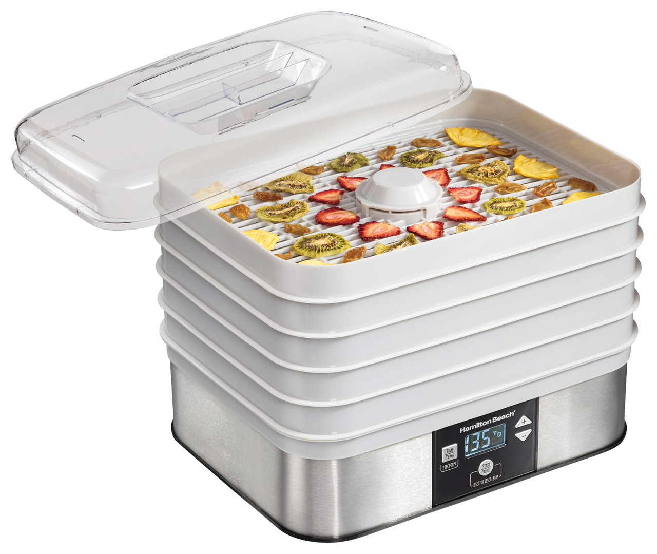 Hamilton Beach - 5-Tray Food Dehydrator - Silver/White