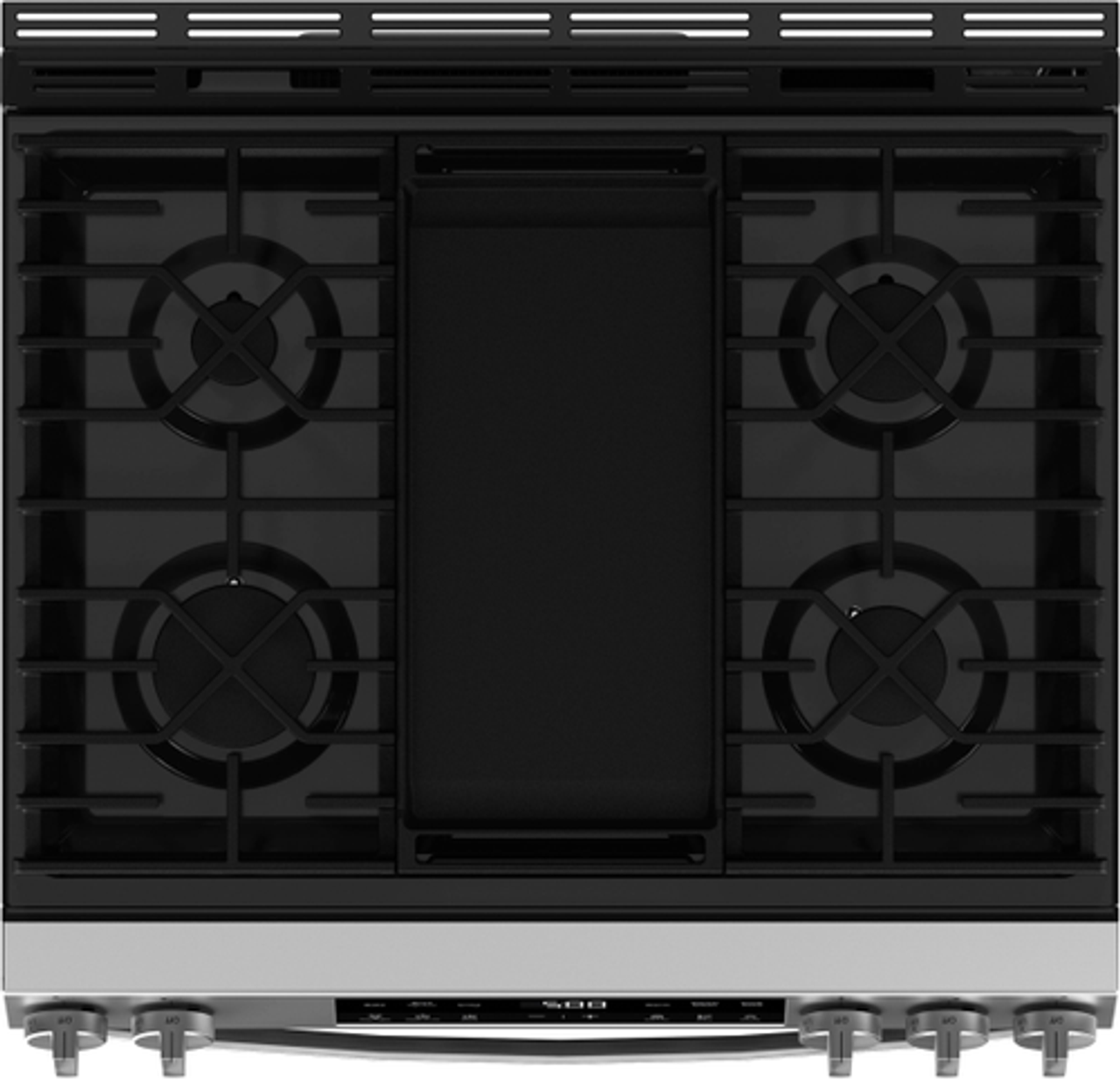 GE - 5.3 Cu. Ft. Slide In Gas Range with Steam Cleaning and Crisp Mode - Stainless Steel