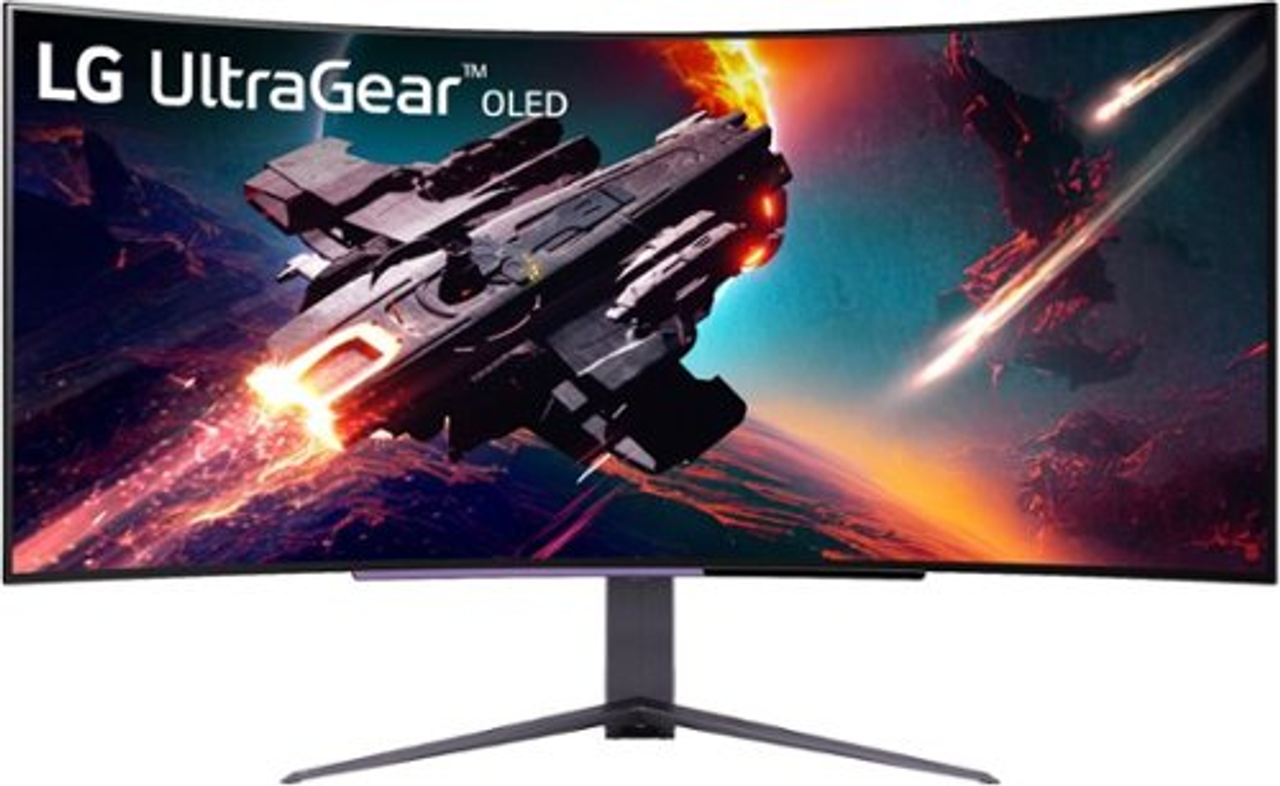 LG - UltraGear 45" OLED Curved WQHD 240Hz 0.03ms FreeSync and NVIDIA G-SYNC Compatible Gaming Monitor with HDR10 - Black