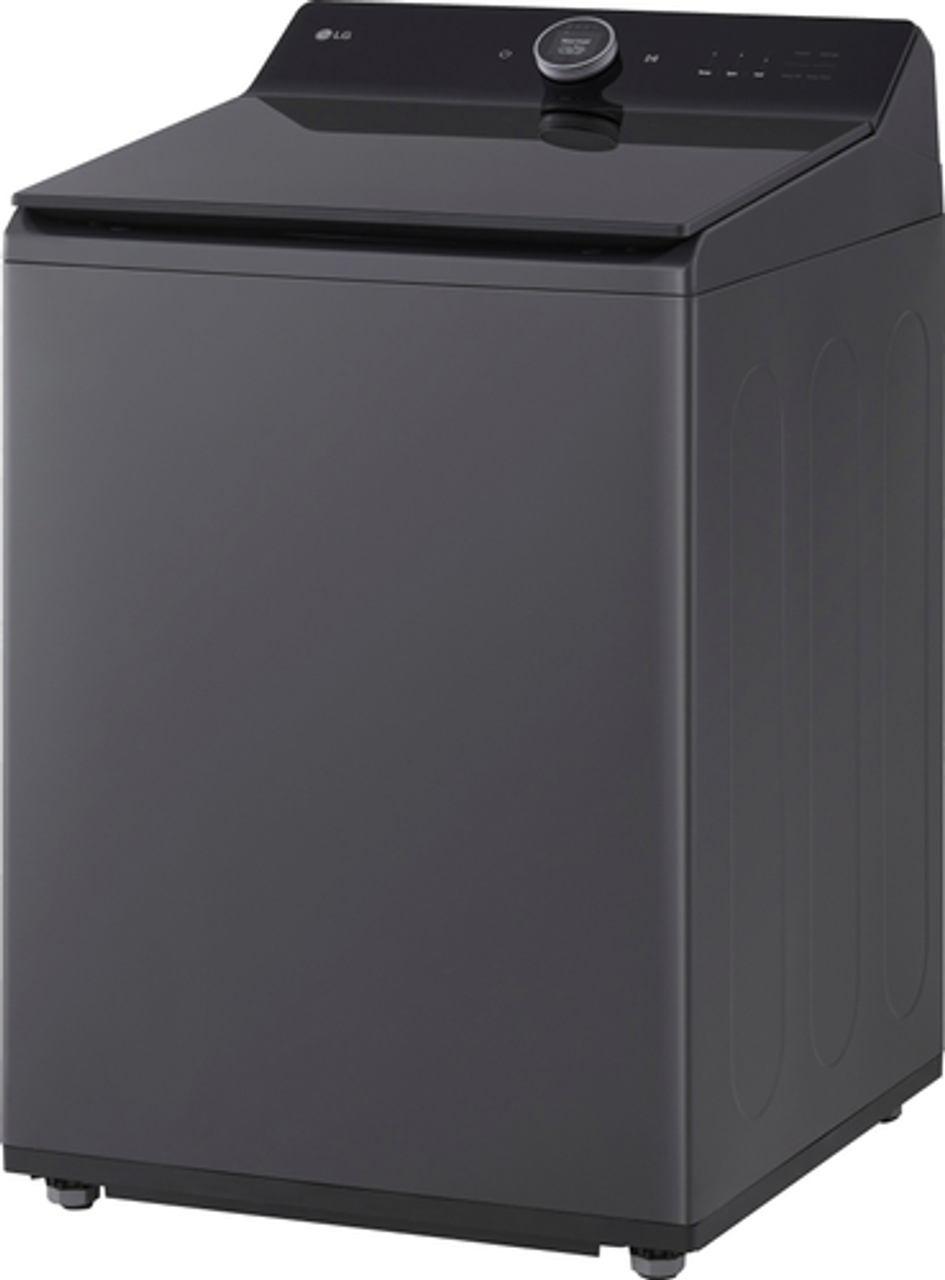 LG - 5.5 Cu. Ft. High Efficiency Smart Top Load Washer with EasyUnload - Matte Black