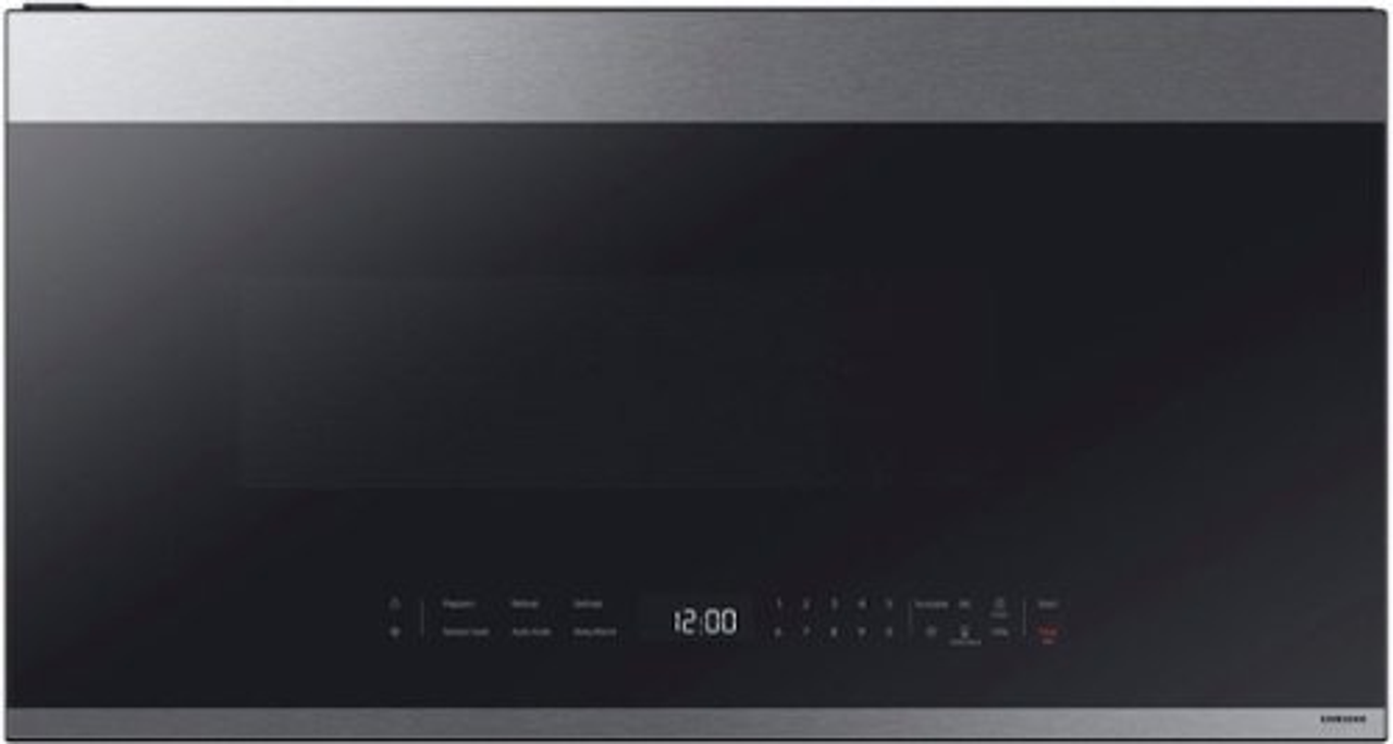 Samsung - Bespoke 2.1 Cu. Ft. Over-the-Range Microwave with Sensor Cooking and Edge to Edge Glass Display - Stainless Steel