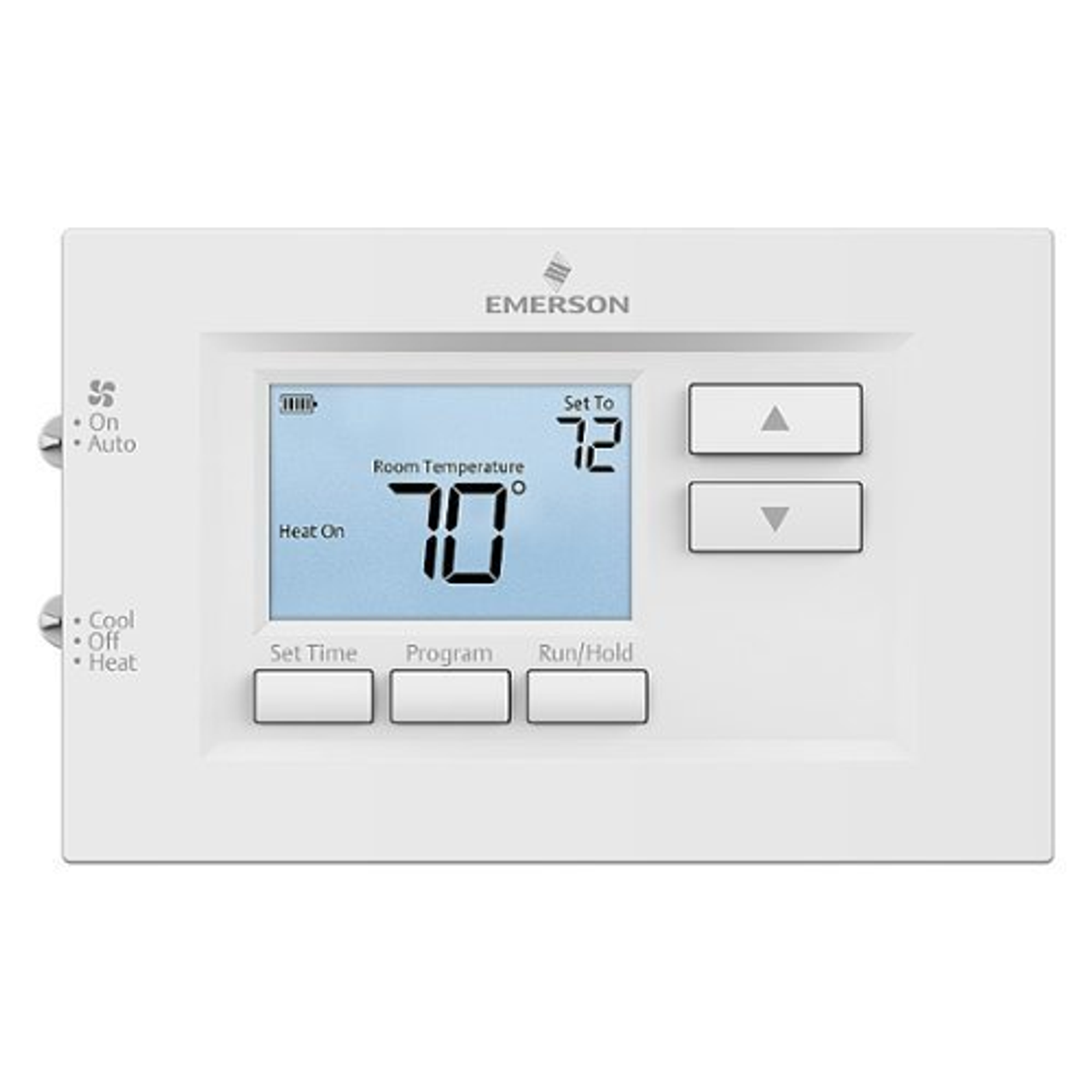 Emerson - 70 Series, 7 Day Programmable, Single Stage (1H/1C) Thermostat - White