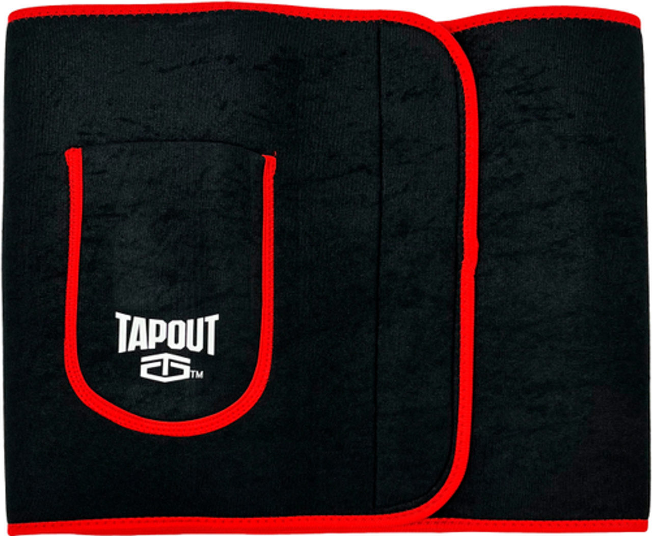 Tapout - 12in Slimmer Belt with Pocket - Black with Red