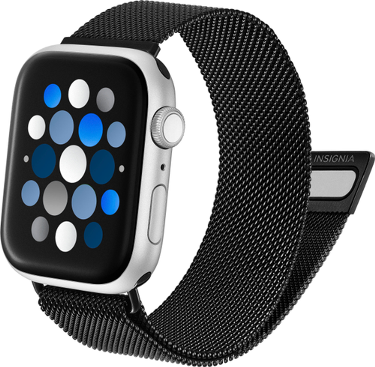 Insignia™ - Stainless Steel Mesh Band for Apple Watch 42mm, 44mm, 45mm, SE, Ultra 49mm and Ultra 2 49mm - Black