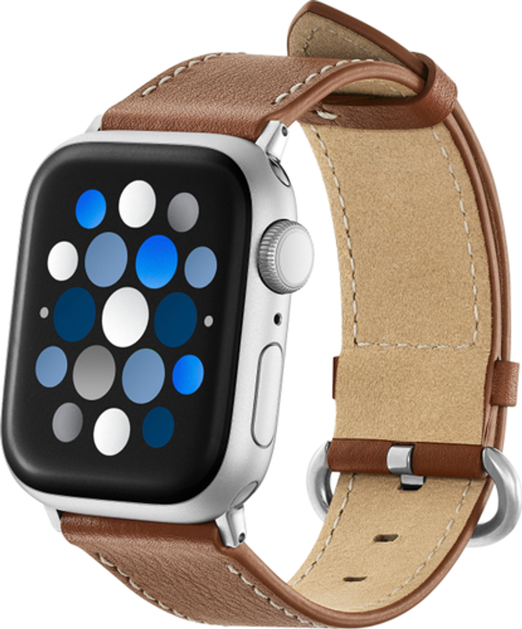 Insignia™ - Leather Band for Apple Watch 38mm, 40mm, 41mm and SE - Chestnut