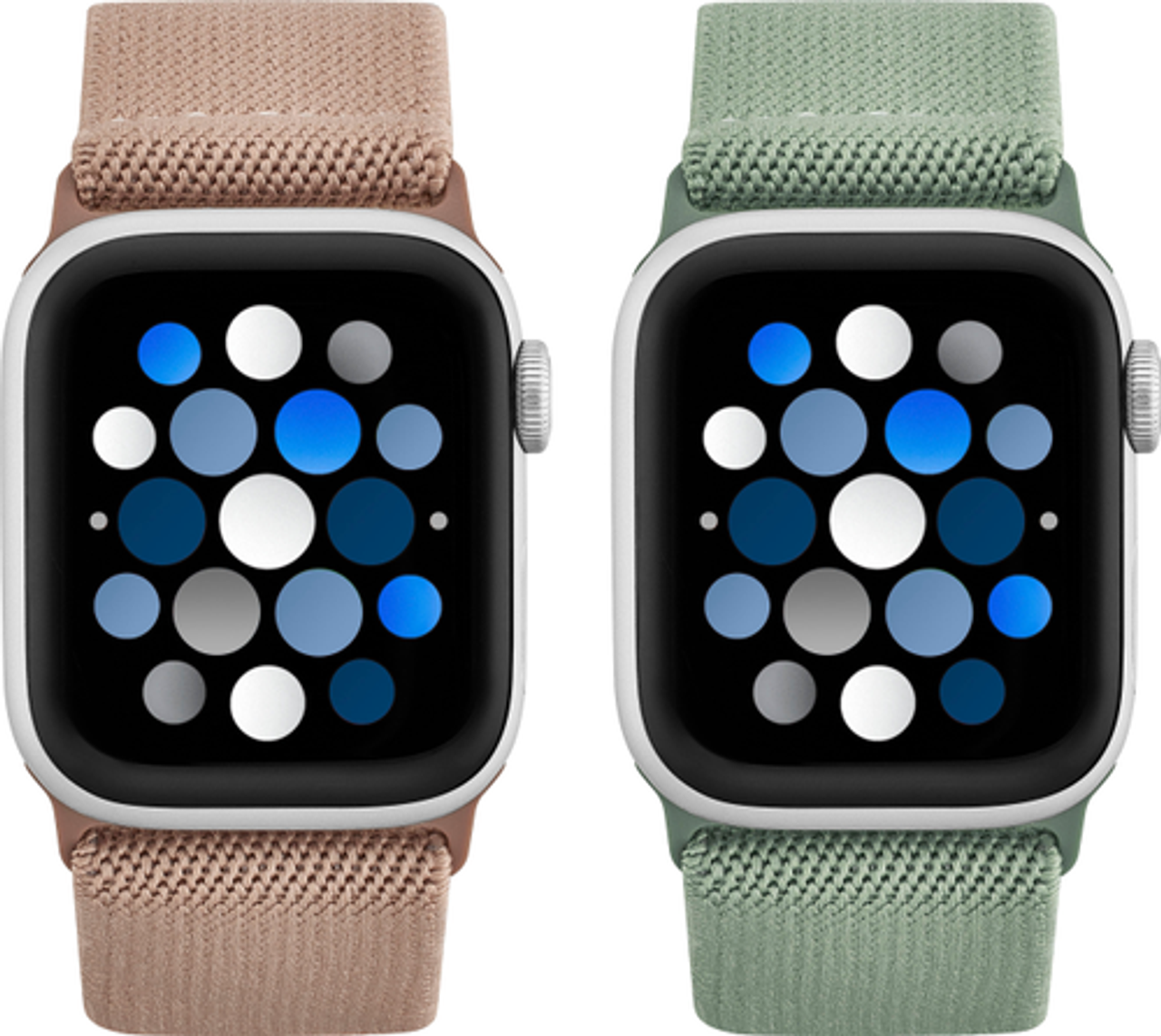 Best Buy essentials™ - Nylon Band for Apple Watch 38mm, 40mm, 41mm, and SE (2-Pack) - Pink & Olive