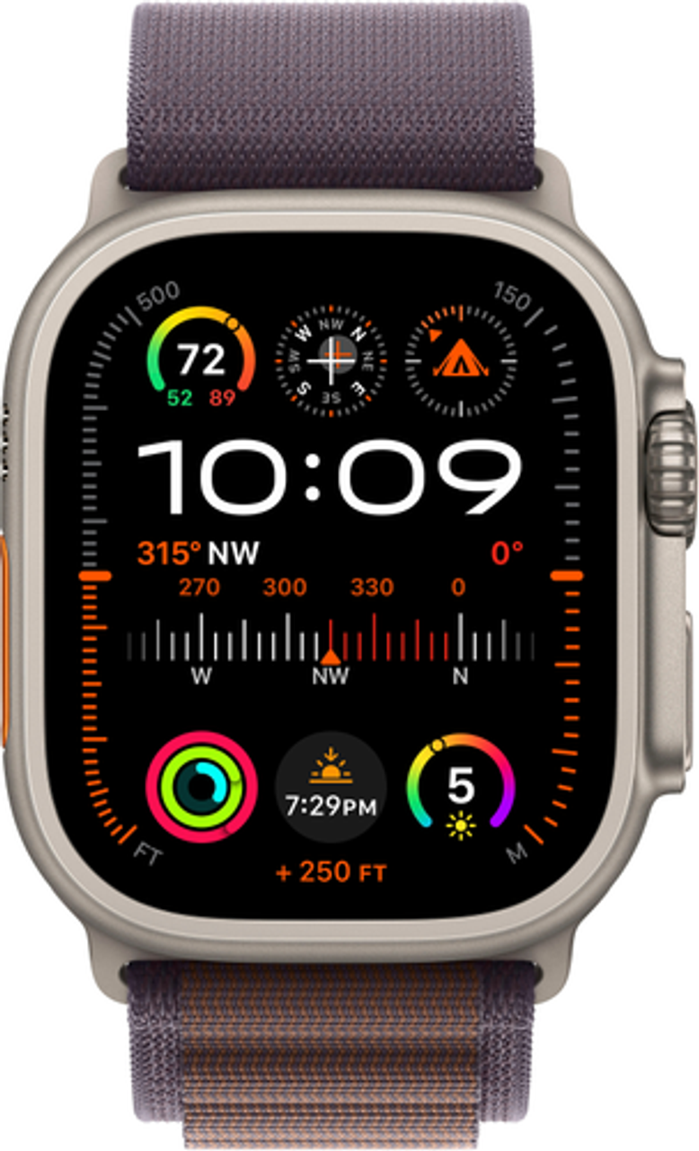 Apple Watch Ultra 2 GPS + Cellular 49mm Titanium Case with Indigo Alpine Loop  (Medium) - Titanium