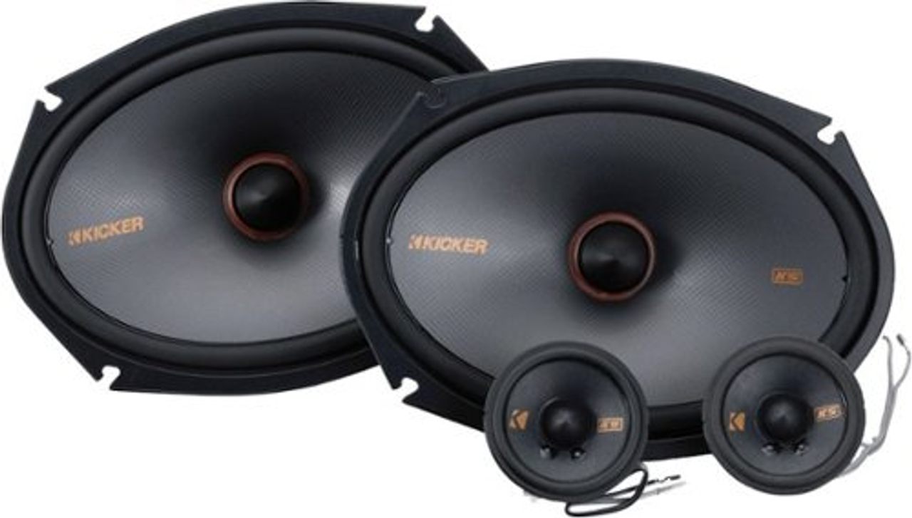 KICKER - KS Series 6X9" 2-Way Component Car Speakers with Polypropylene Cones (Pair) - Black