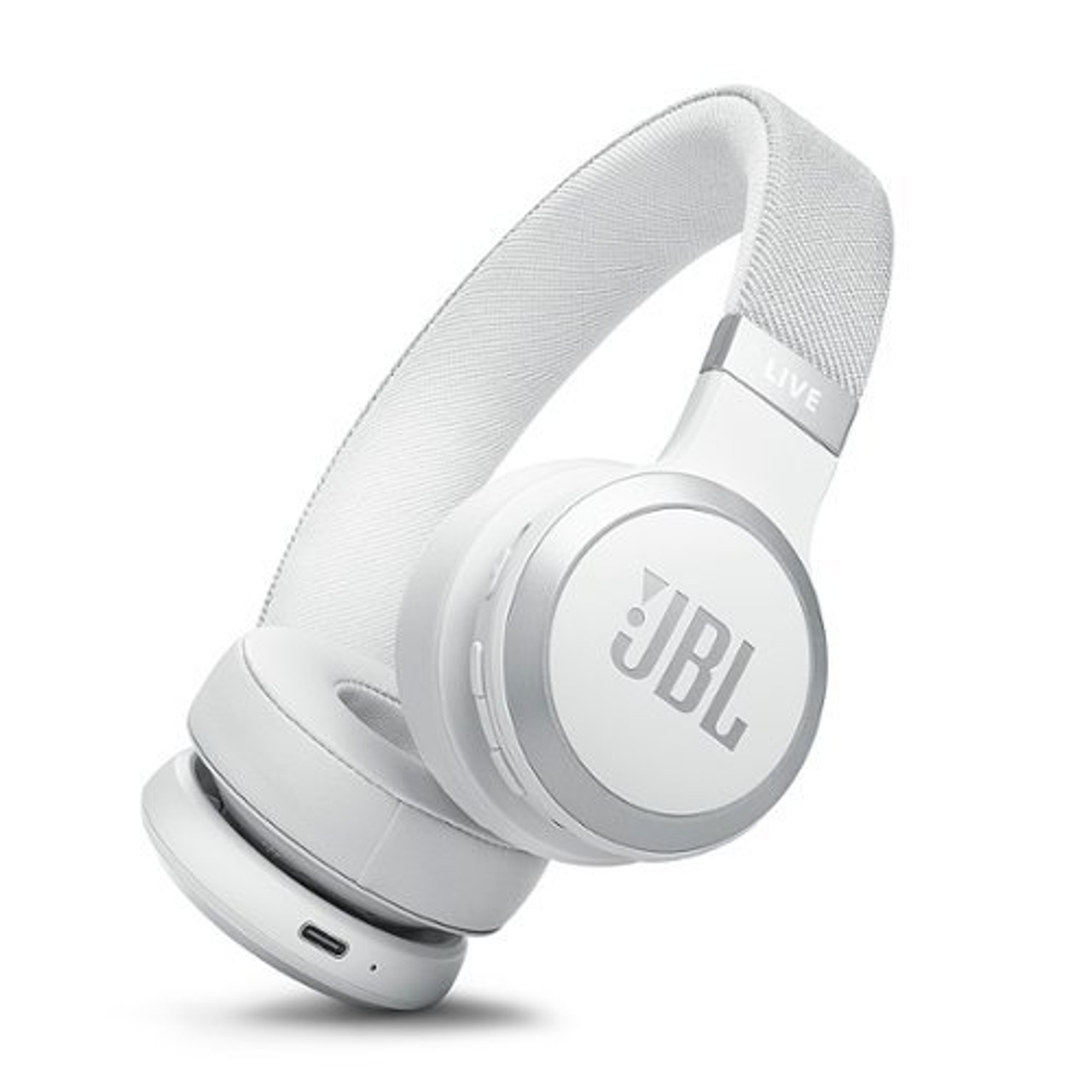 JBL - Wireless On-Ear Headphones with True Adaptive Noise Cancelling - White