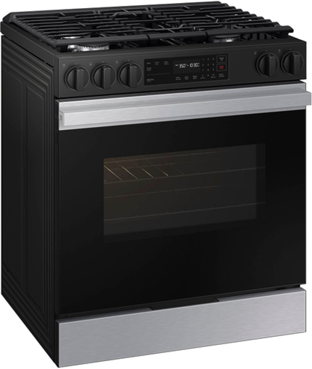 Samsung - Bespoke 6.0 Cu. Ft. Slide-In Gas Range with Precision Knobs - Stainless Steel