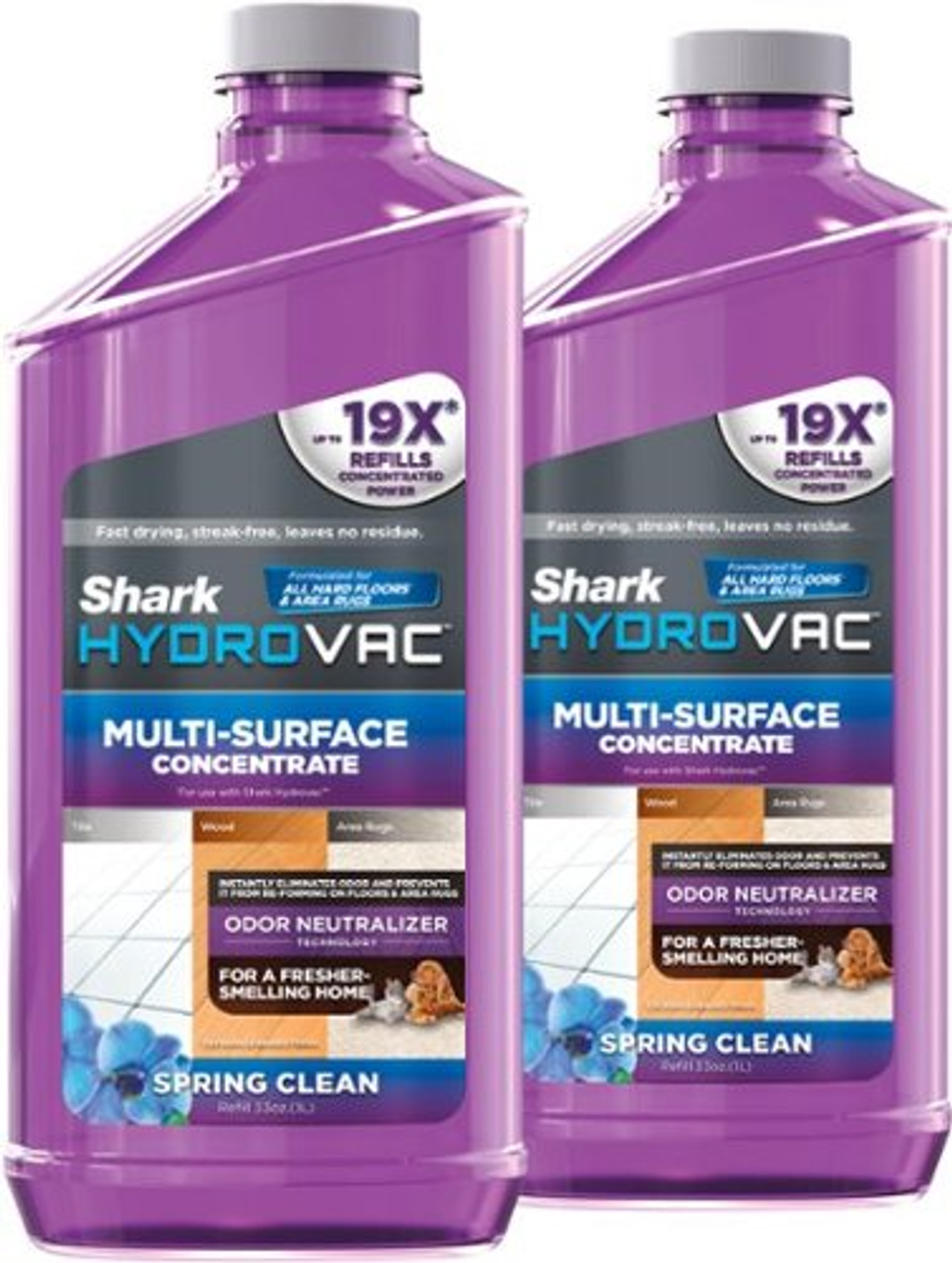 Shark - HydroVac 2-pack Multi-Surface Concentrate with odor neutralizer for sealed hard floors and area rugs