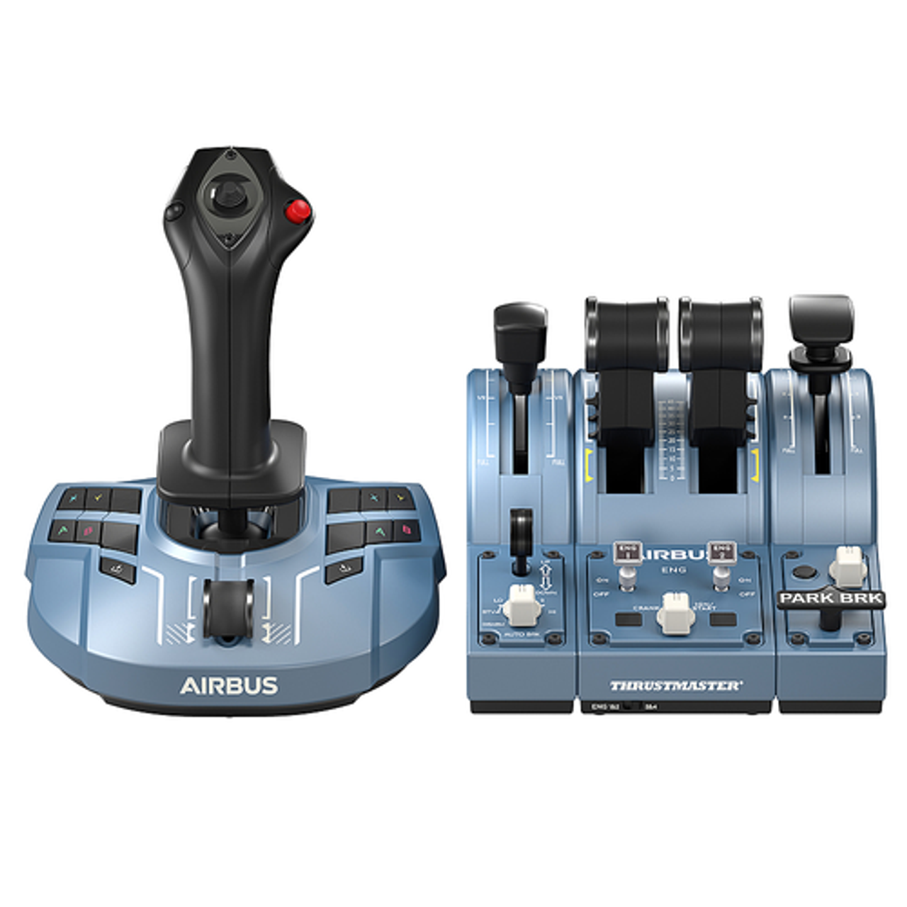 Thrustmaster - TCA Captain Pack X Airbus Edition Sidestick and Throttle Quadrant - Blue