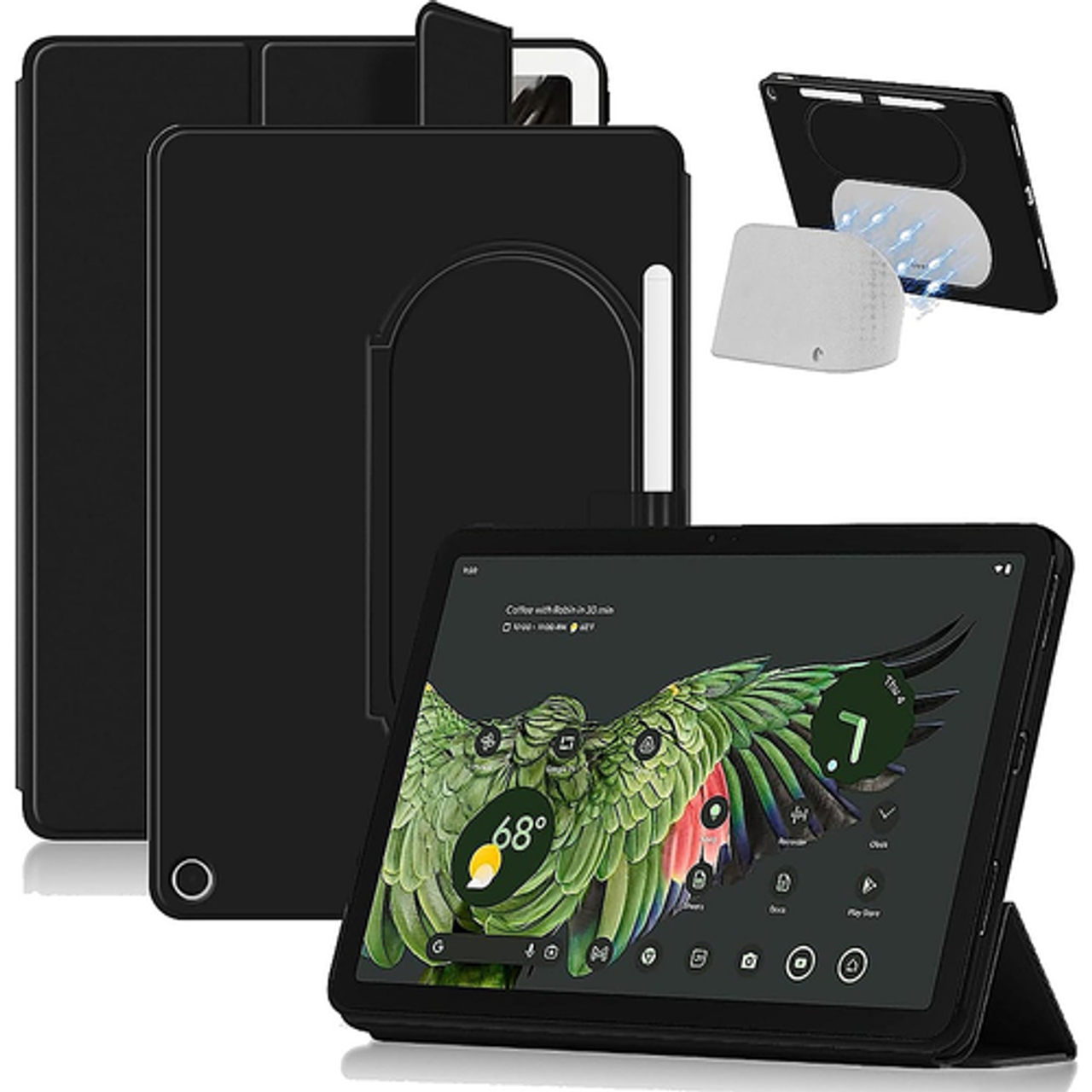 SaharaCase - AirShield Tri-Fold Folio Case for Google Pixel Tablet - Black