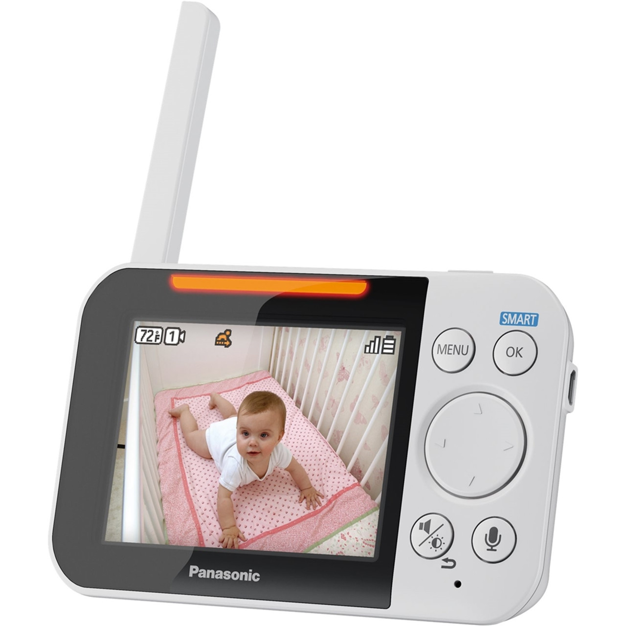 Panasonic - Long Range Video Baby Monitor and 3.5" Screen - Black/White
