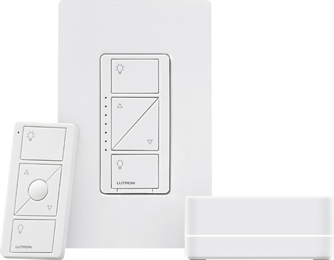 Lutron - Caseta Wireless Smart Lighting Dimmer Switch Starter Kit - White