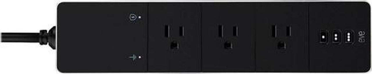 Eve - Smart Triple Outlet with Power Meter - Black/Silver