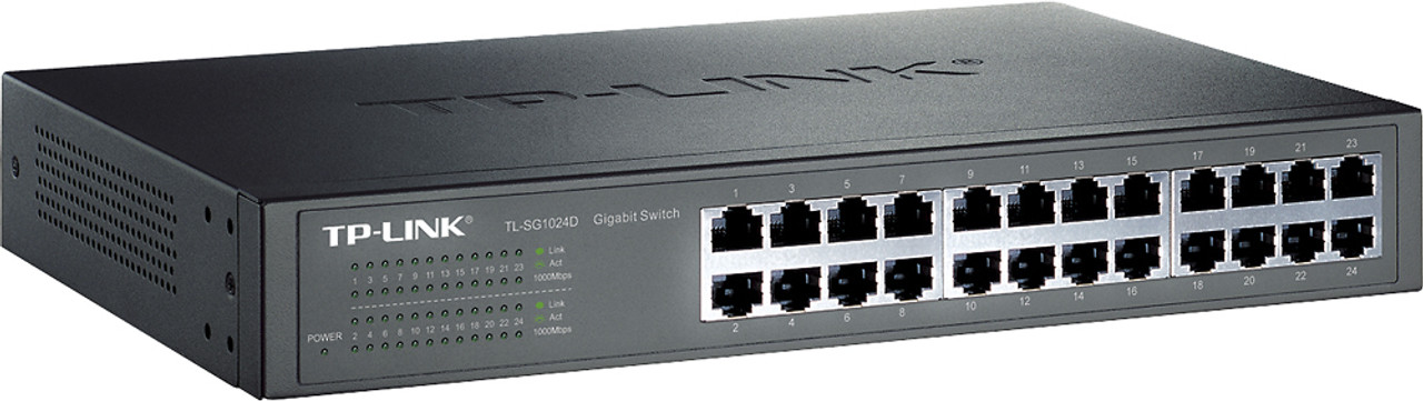 TP-Link - 24-Port 10/100/1000 Mbps Gigabit Ethernet Switch - Gray
