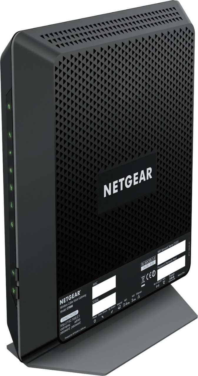 NETGEAR - Nighthawk Dual-Band AC1900 Router with 24 x 8 DOCSIS 3.0 Cable Modem - Black