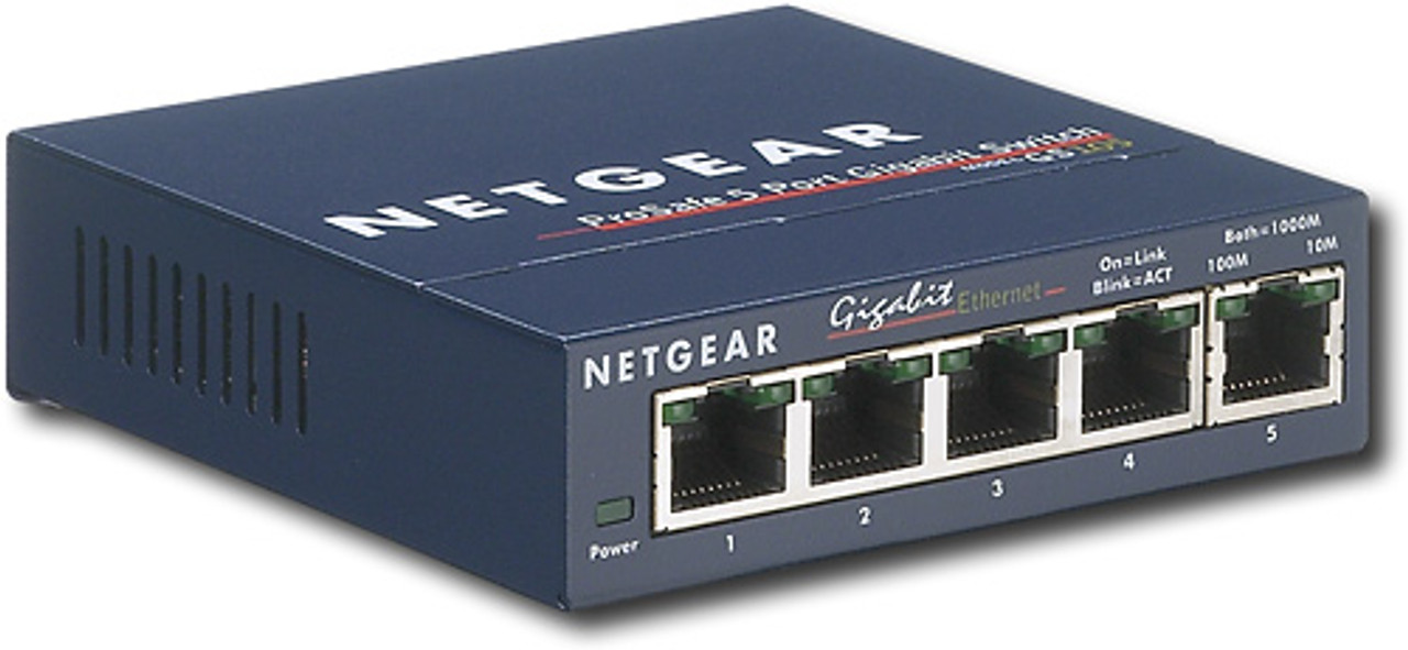 NETGEAR - 5-Port 10/100/1000 Gigabit Ethernet Unmanaged Switch - Blue