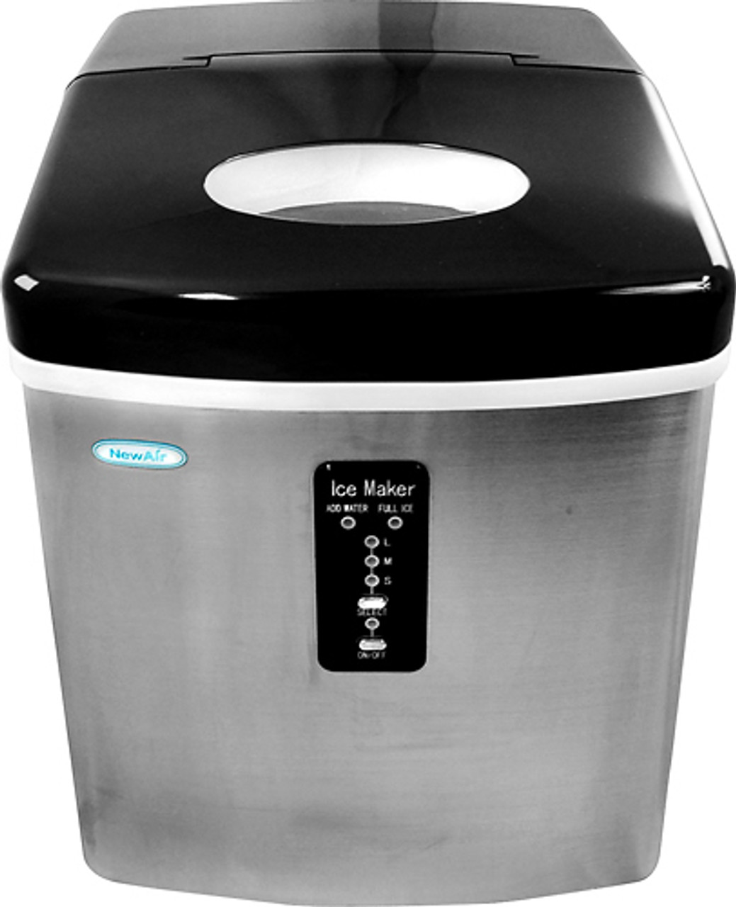 NewAir - 12" 28-Lb. Compact Portable Ice Maker - Stainless steel