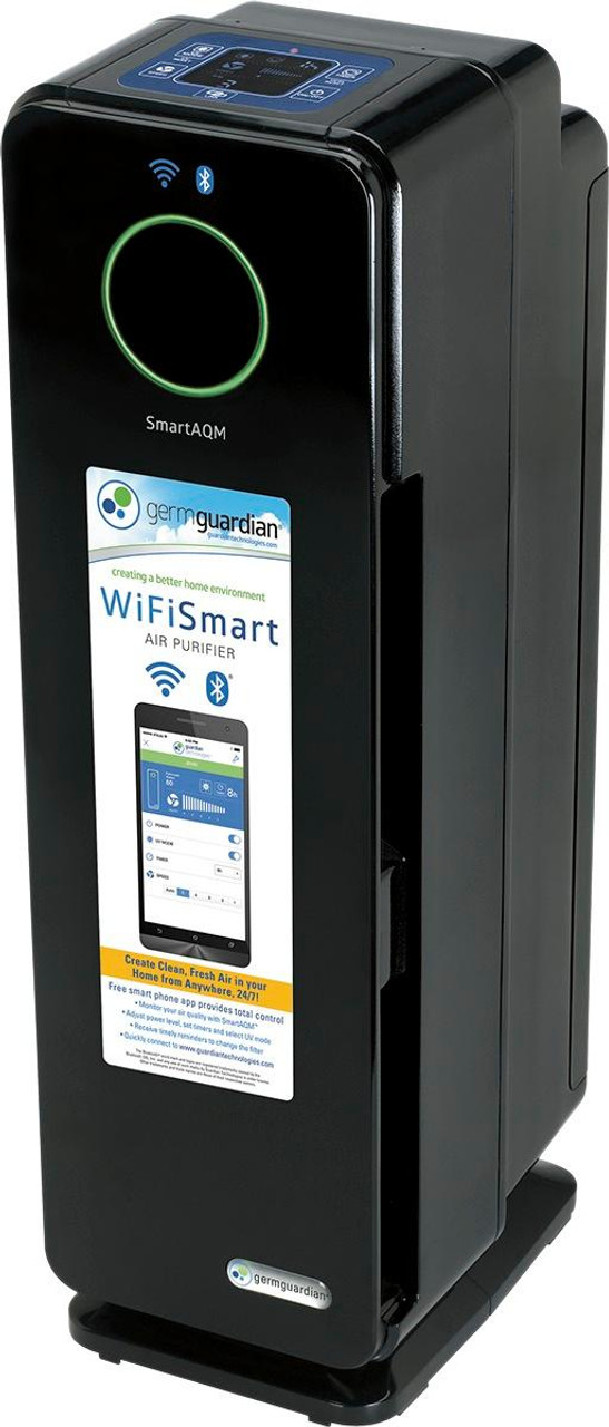 GermGuardian - WiFi Smart 4-in-1 True HEPA Air Purifier with SmartAQM™ - Black Onyx