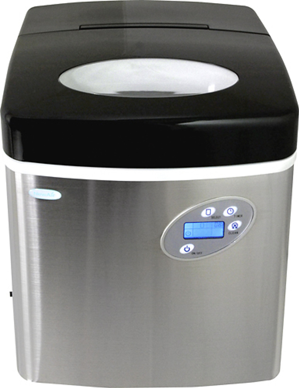 NewAir - 17" 50-Lb. Compact Portable Ice Maker - Stainless steel