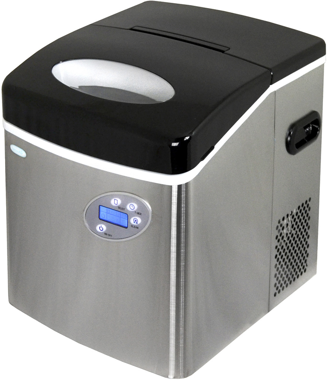 NewAir - 17" 50-Lb. Compact Portable Ice Maker - Stainless steel