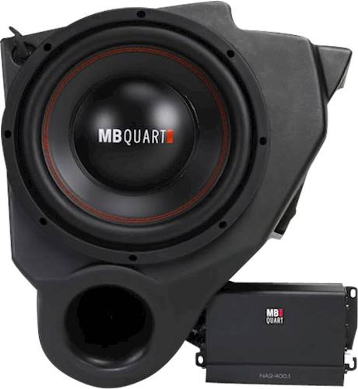 MB Quart - 10" Dual-Voice-Coil 4-Ohm Loaded Subwoofer Enclosure with Integrated 400W Amp - Black