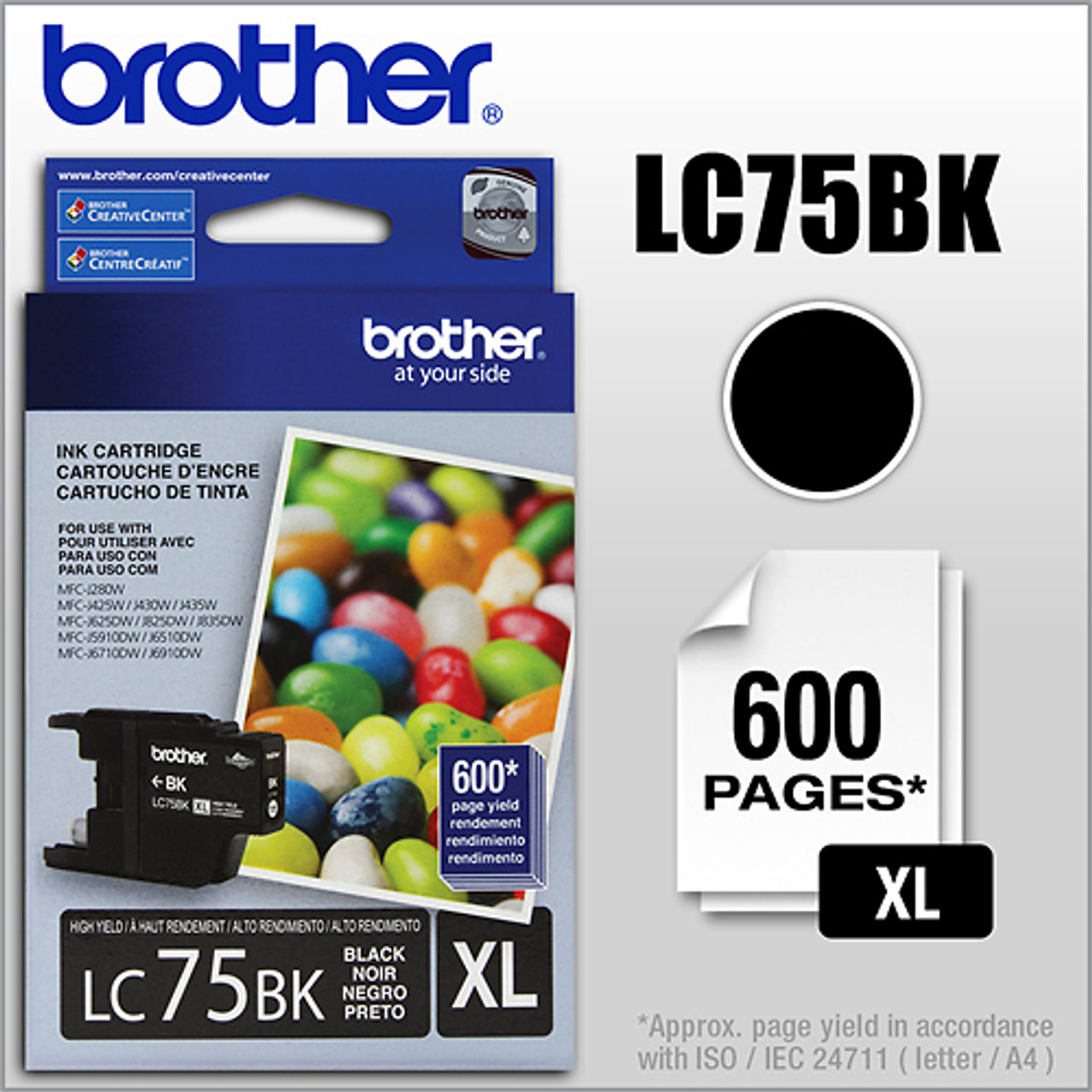 Brother - LC75BK XL High-Yield Ink Cartridge - Black - Black