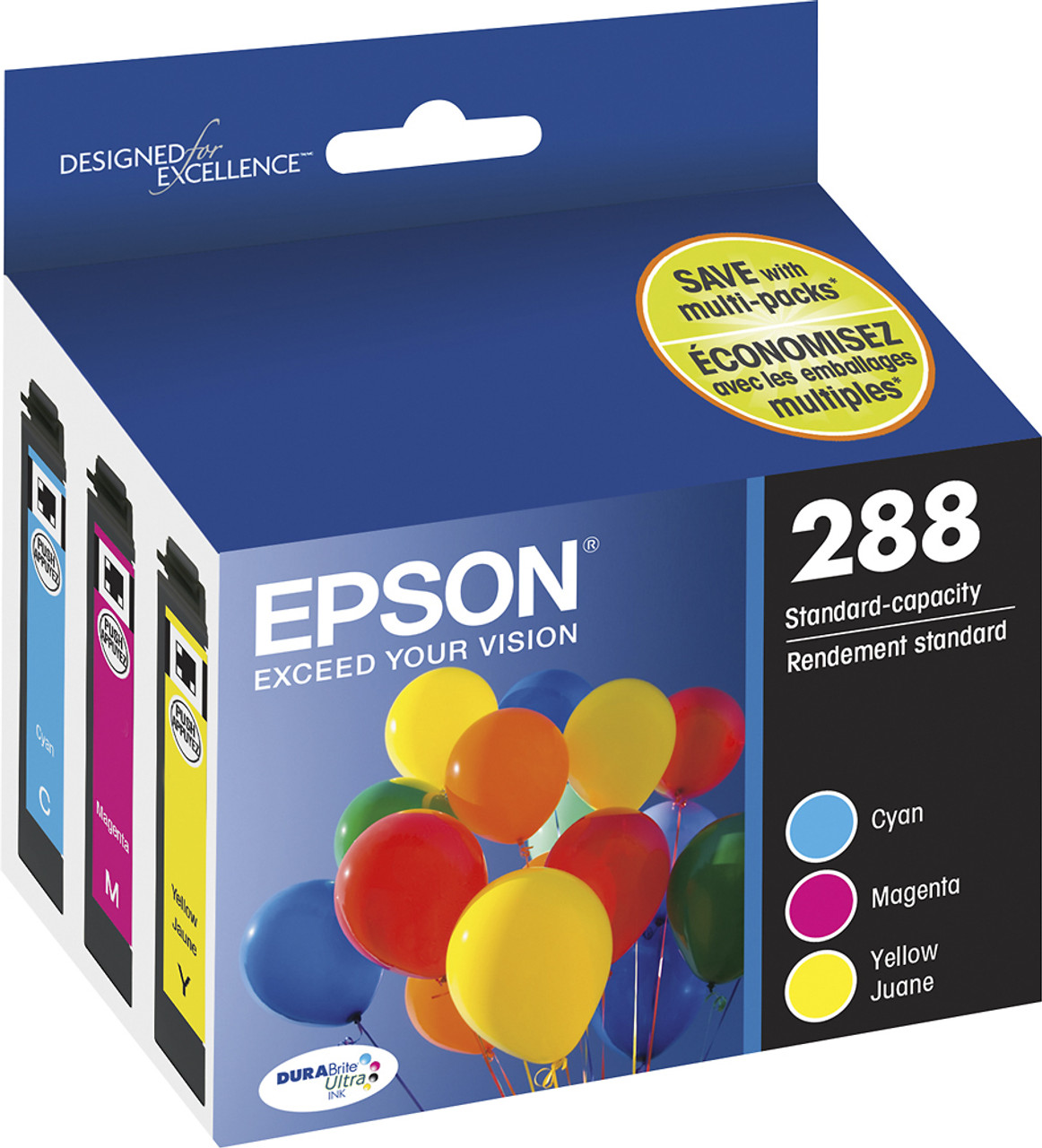 Epson - 288 3-Pack Ink Cartridges - Cyan/Magenta/Yellow