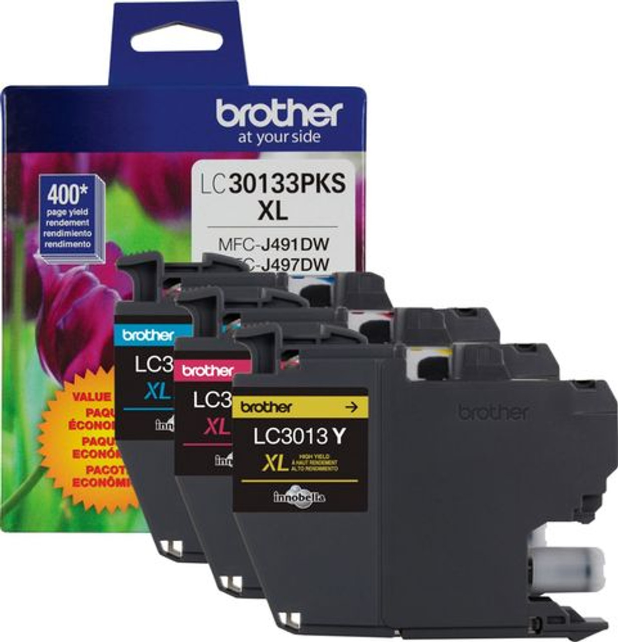 Brother - LC30133PKS XL High-Yield 3-Pack Ink Cartridges - Cyan/Magenta/Yellow