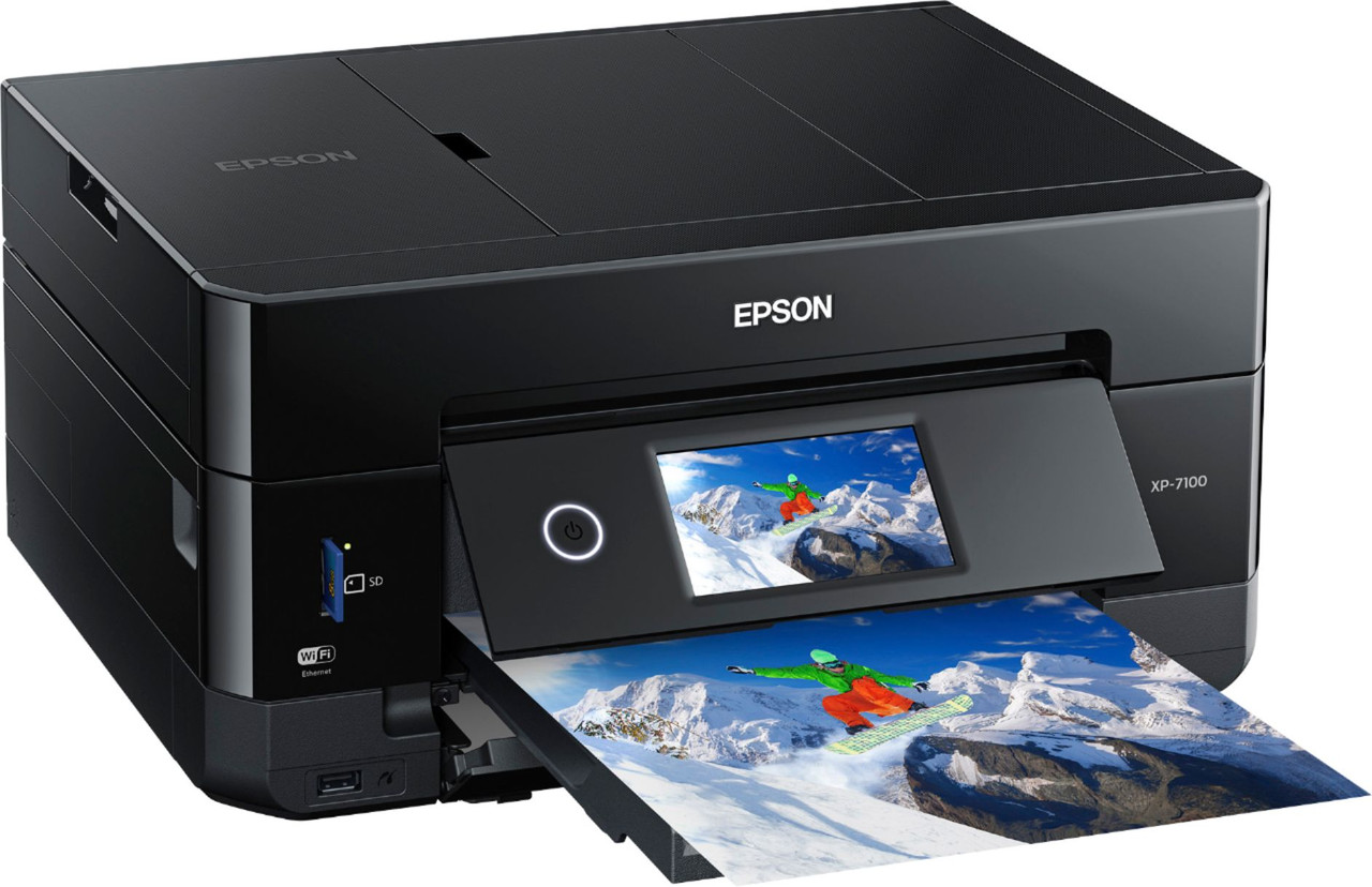 Epson - Expression Premium XP-7100 Wireless All-In-One Inkjet Printer - Black And Blue