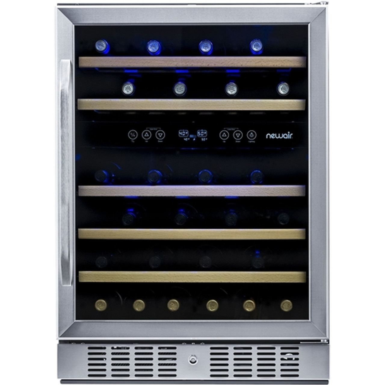 NewAir - 46-Bottle Dual Zone Wine Cooler - Stainless steel
