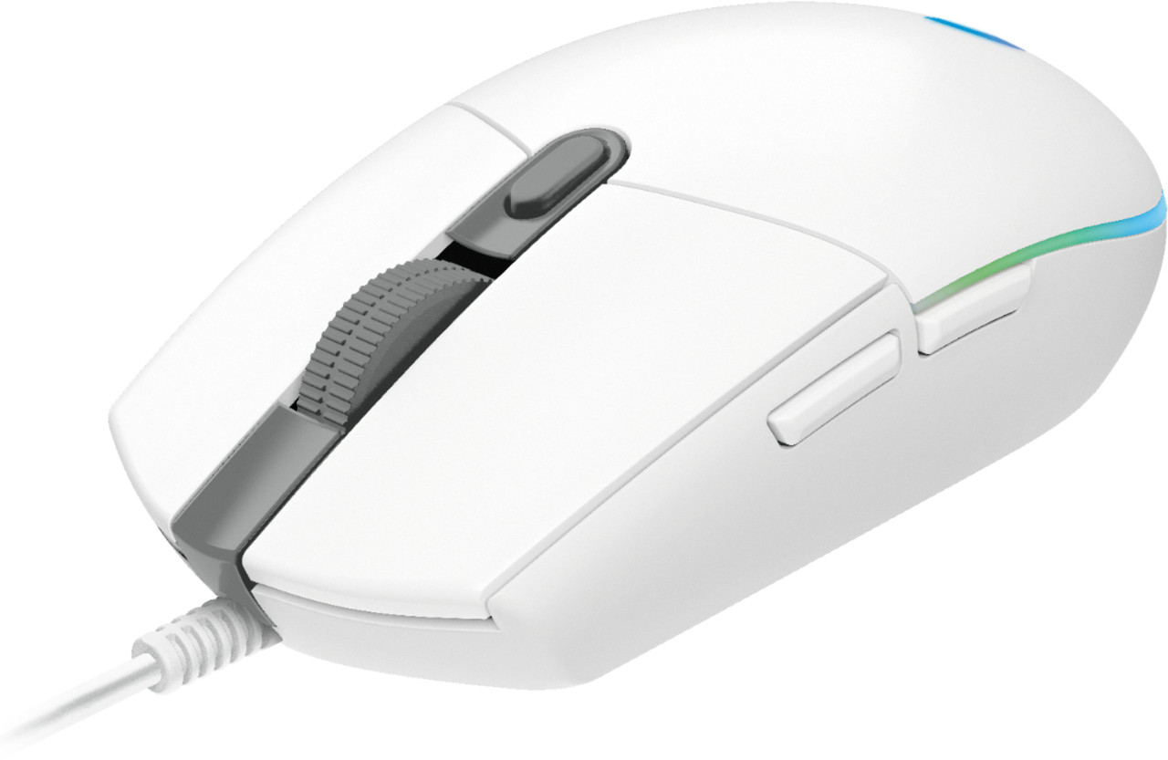 Logitech - G203 LIGHTSYNC Wired Optical Gaming Mouse - White