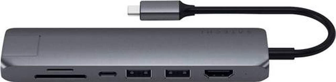 Satechi - USB Type-C Slim Multiport Adapter with Ethernet - Space Gray