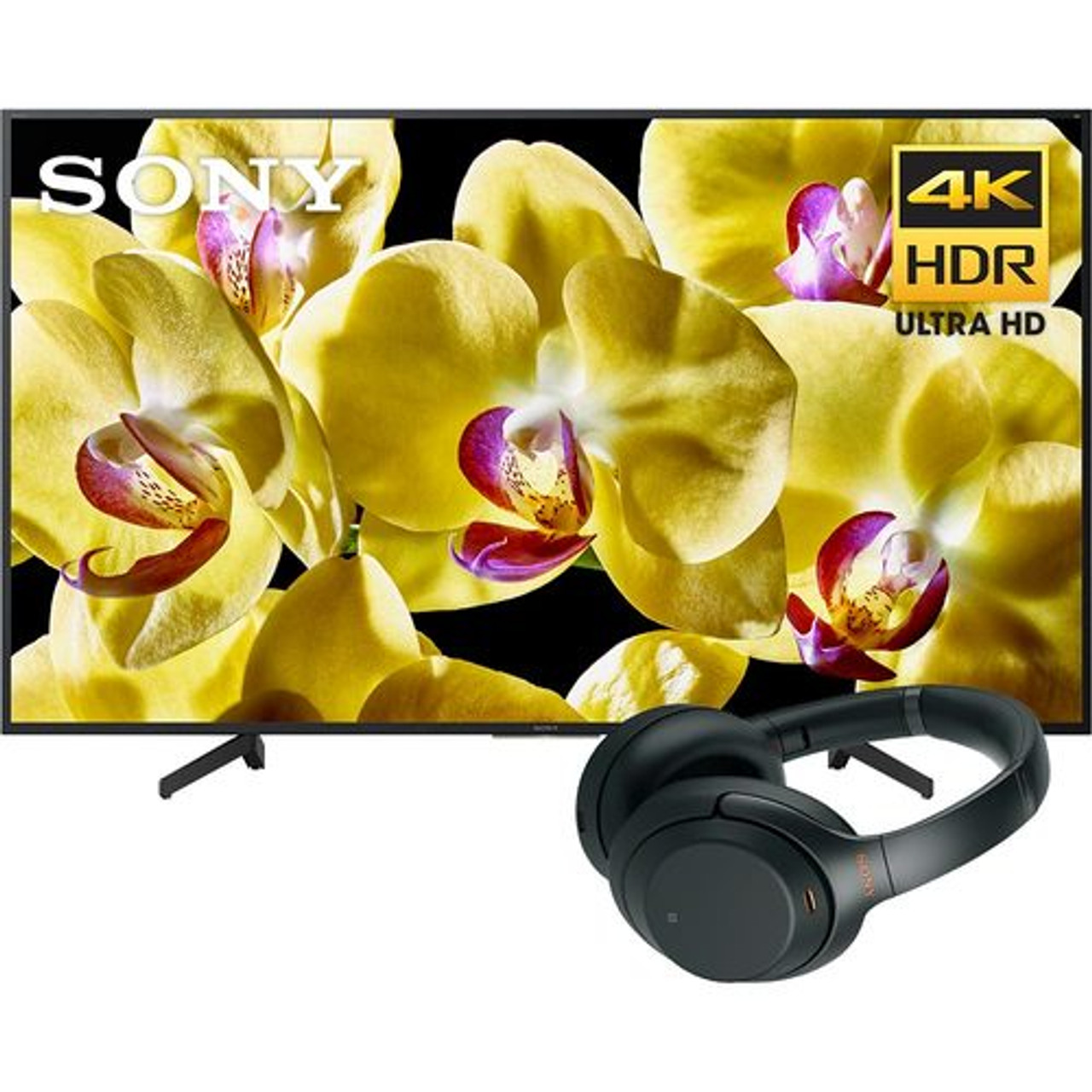 Sony - 65" 4K UHD TV with HDR & Wireless Noise-Cancelling Over-the-Ear Headphones Package