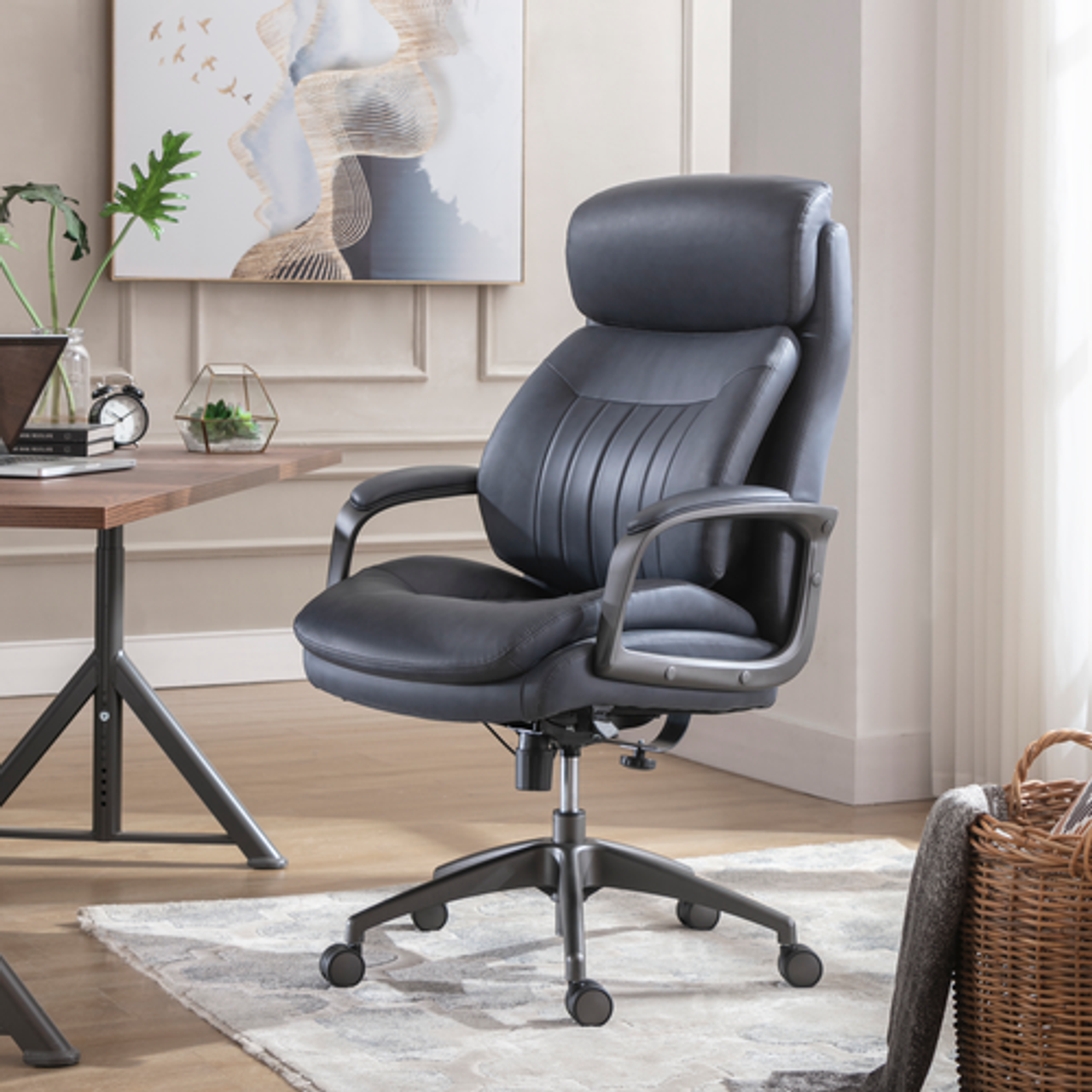 La-Z-Boy - Calix Big and Tall Executive Chair with TrueWellness Technology Office Chair - Slate